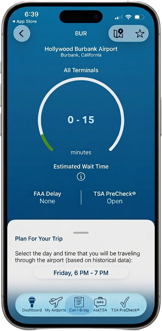 MyTSA — screen 2 — iOS app built by Moblicode
